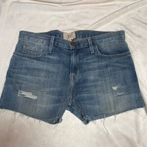 Current/Elliott Distressed Blue Jean Shorts